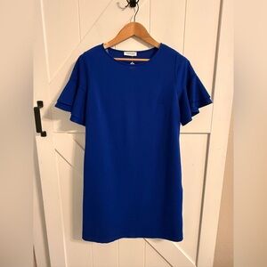 First Love Royal Blue Tiered Sleeve Dress Large Elevated Workwear Date Night